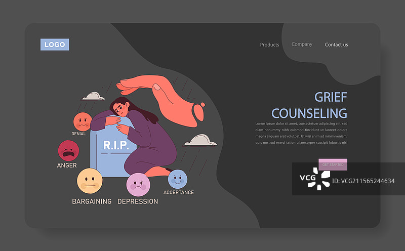 应对失落的概念图片素材