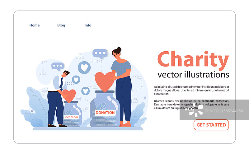 慈善和慈善基金会网页横幅图片素材