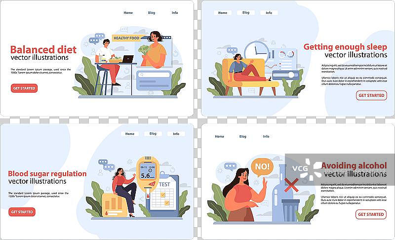 健康生活指南套装，生机勃勃图片素材