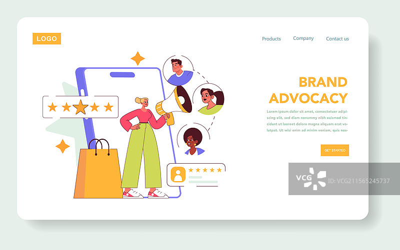 品牌信任扁平化图片素材