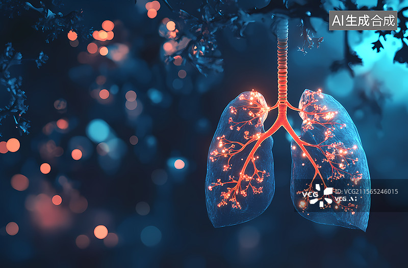 【AI数字艺术】人体肺部解剖图图片素材