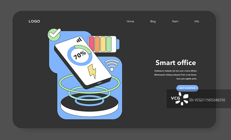 无线充电概念平面图图片素材