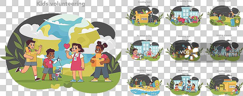 孩子们志愿服务的场景图片素材