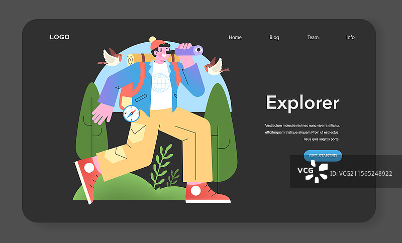 探索者原型生动且充满活力的图片素材