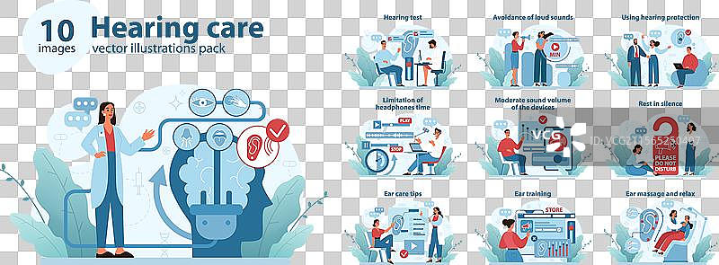 听力护理概念集全面图片素材