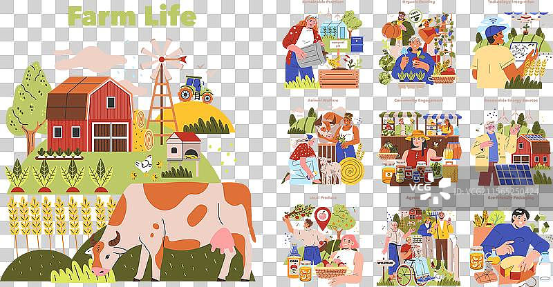 农场生活平面图图片素材