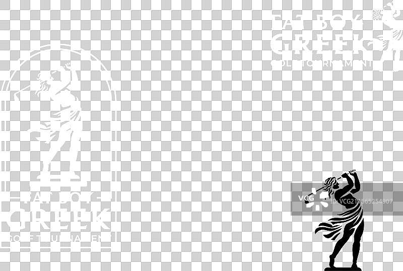 希腊高尔夫之神古罗马挥杆俱乐部标志图片素材