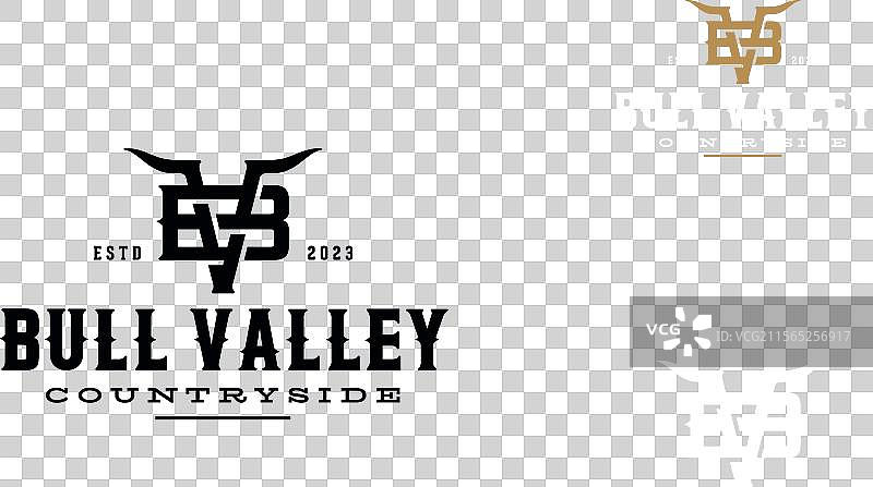 vb bv 单字母长角公牛角牛logo图片素材