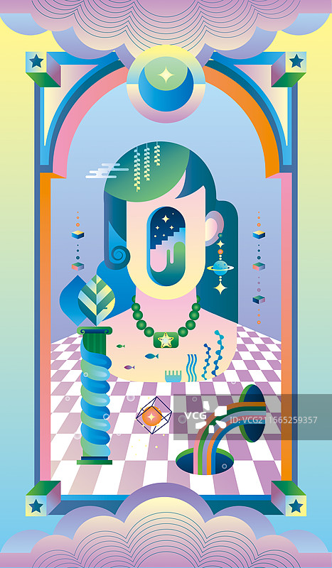 星座插画壁纸-处女座图片素材