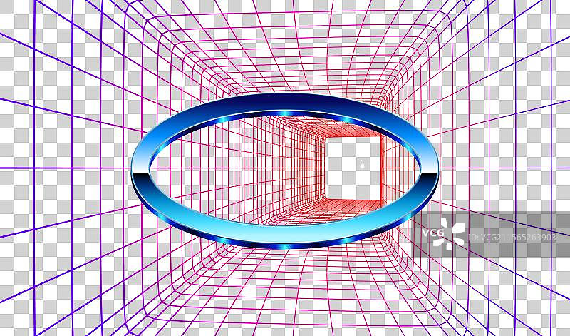 合成波风格的框架，带有铬色椭圆和80年代风格图片素材