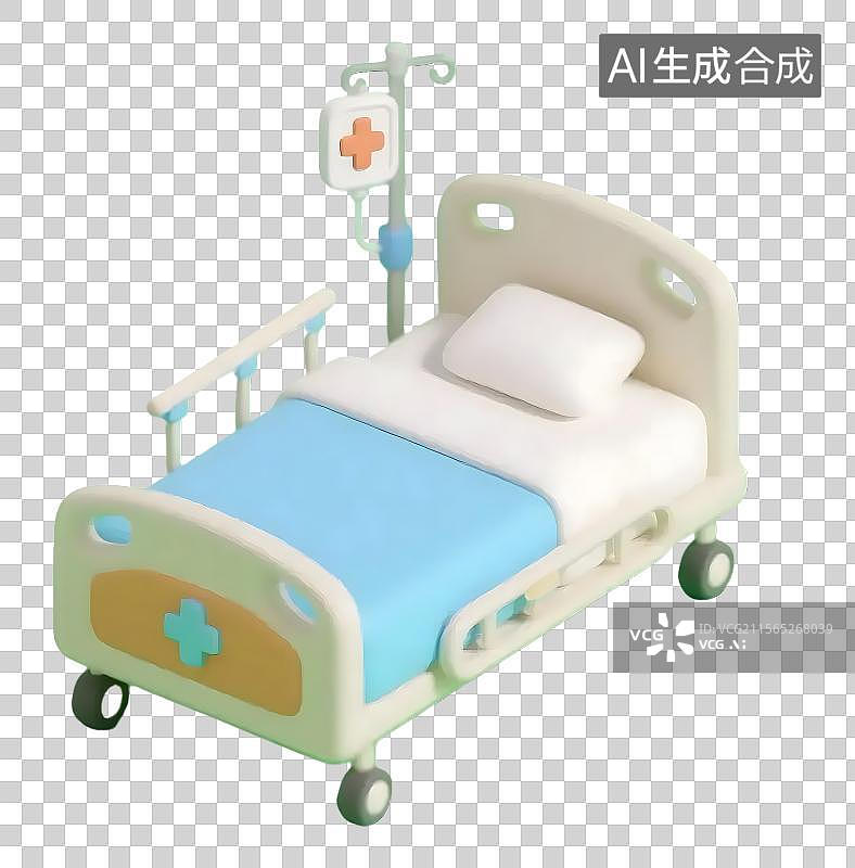 【AI数字艺术】【免抠】温馨的医疗床图片素材