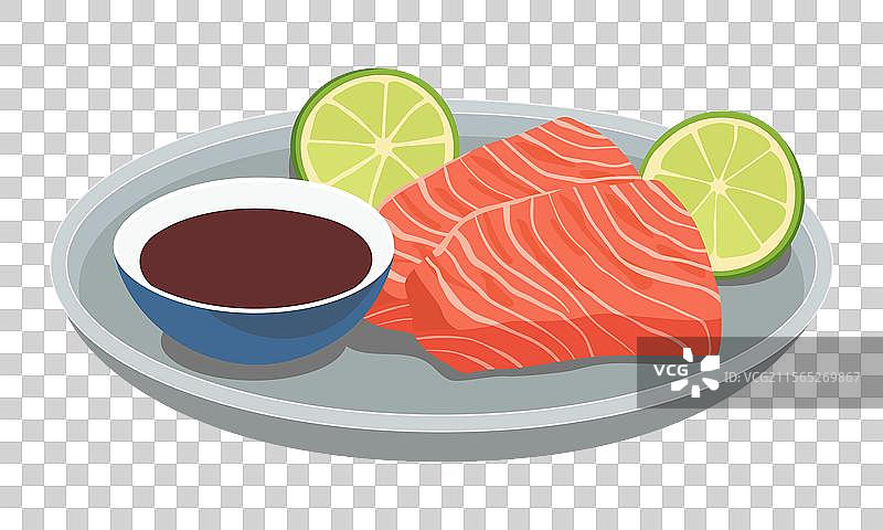 一盘金枪鱼生鱼片图片素材