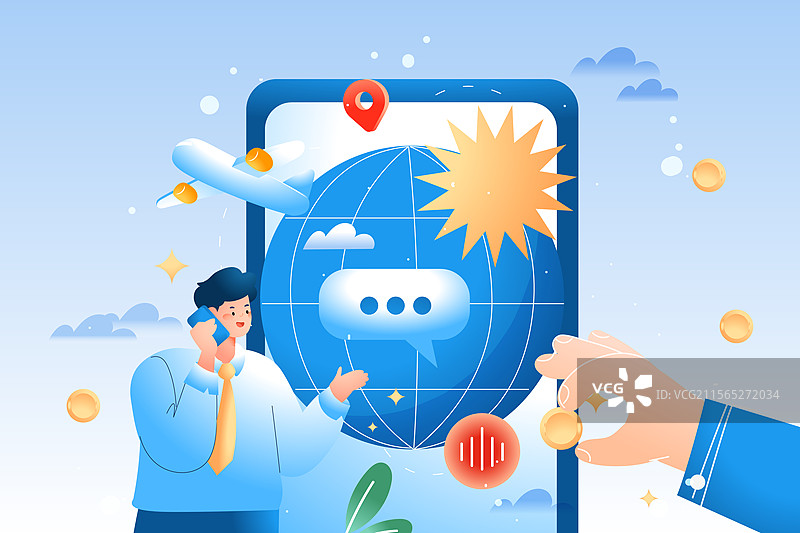 卡通互联网金融诈骗反诈宣传投资电信骗局提示风险安全盾牌银行转账老人科普商务贸易电商消费渐变矢量插画图片素材