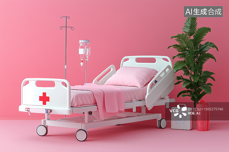 【AI数字艺术】医院里的病床图片素材
