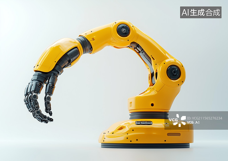 【AI数字艺术】黄色的机械手臂图片素材
