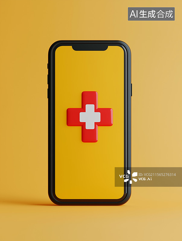 【AI数字艺术】手机医疗主题只能手机上的医疗符号图片素材