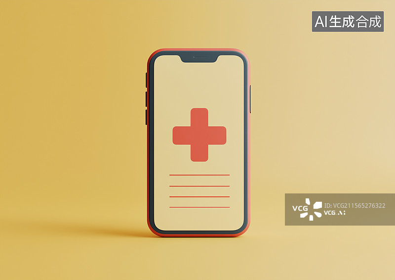 【AI数字艺术】手机医疗主题只能手机上的医疗符号图片素材