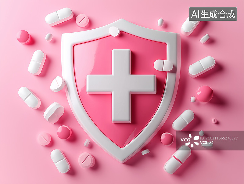 【AI数字艺术】医疗保护健康盾牌图片素材