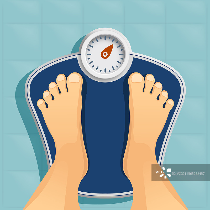 人脚站在秤上称重图片素材