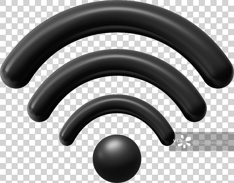 黑色3D Wi-Fi图标标志图片素材