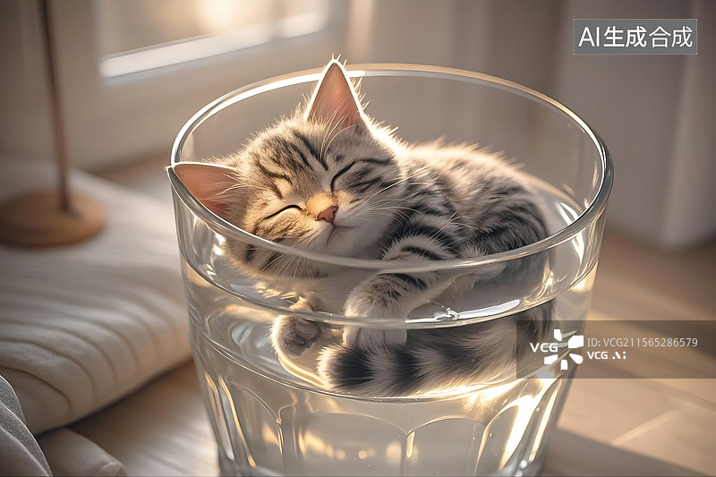 【AI数字艺术】猫咪睡梦中的样子图片素材