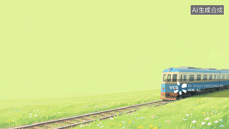 【AI数字艺术】2D卡通草原插画图片素材