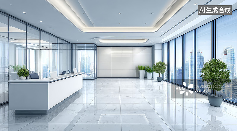 【AI数字艺术】现代办公室大堂图片素材