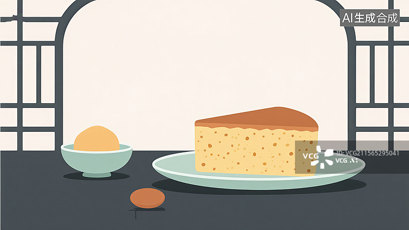 【AI数字艺术】马拉糕-中式传统美食小吃国风插画图片素材