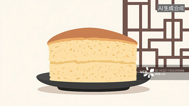 【AI数字艺术】马拉糕-中式传统美食小吃国风插画图片素材