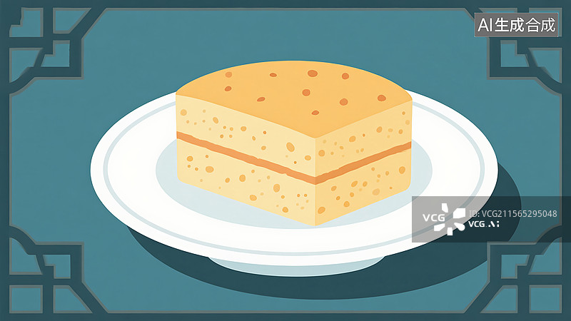 【AI数字艺术】马拉糕-中式传统美食小吃国风插画图片素材