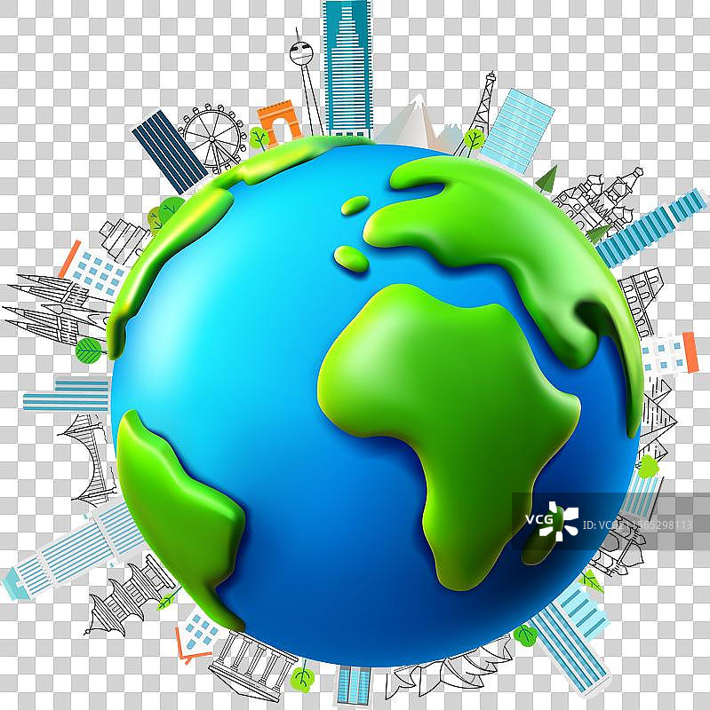 世界旅行概念的全景3D横幅图片素材