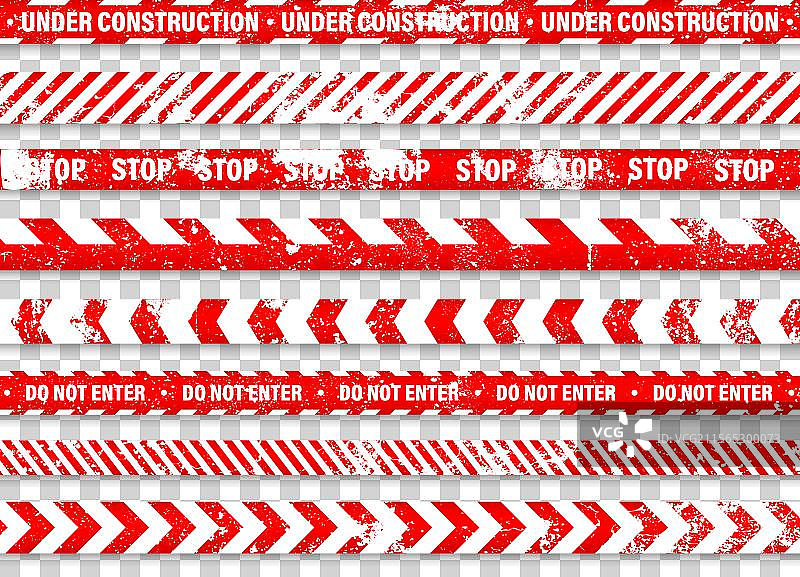 旧的磨损路障施工带红色警察标志图片素材