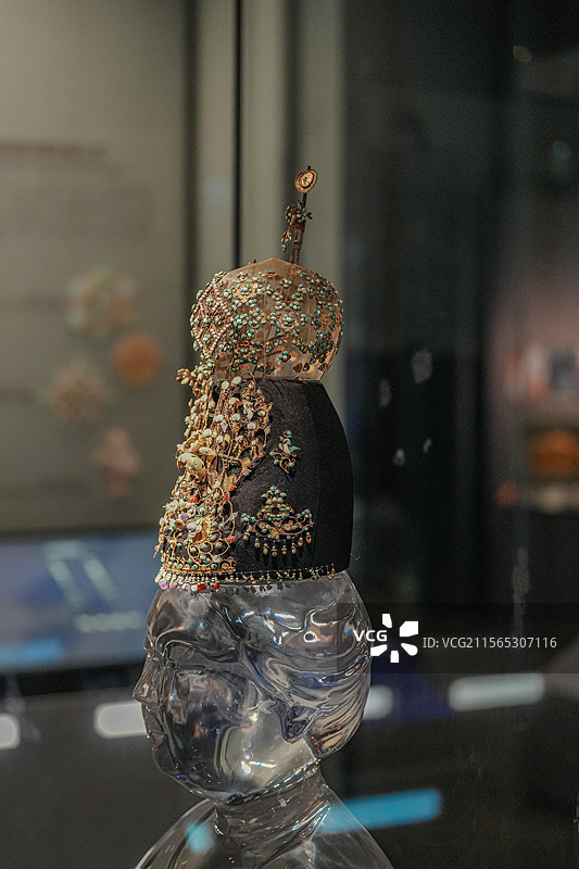 唐代 李倕冠饰 西安雁塔区孟村李倕墓出土 陕西考古博物馆图片素材