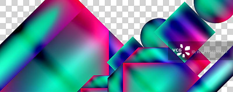霓虹色彩的几何形状图片素材