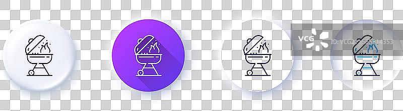 烧烤炉线条图标，用于烹饪食物图片素材