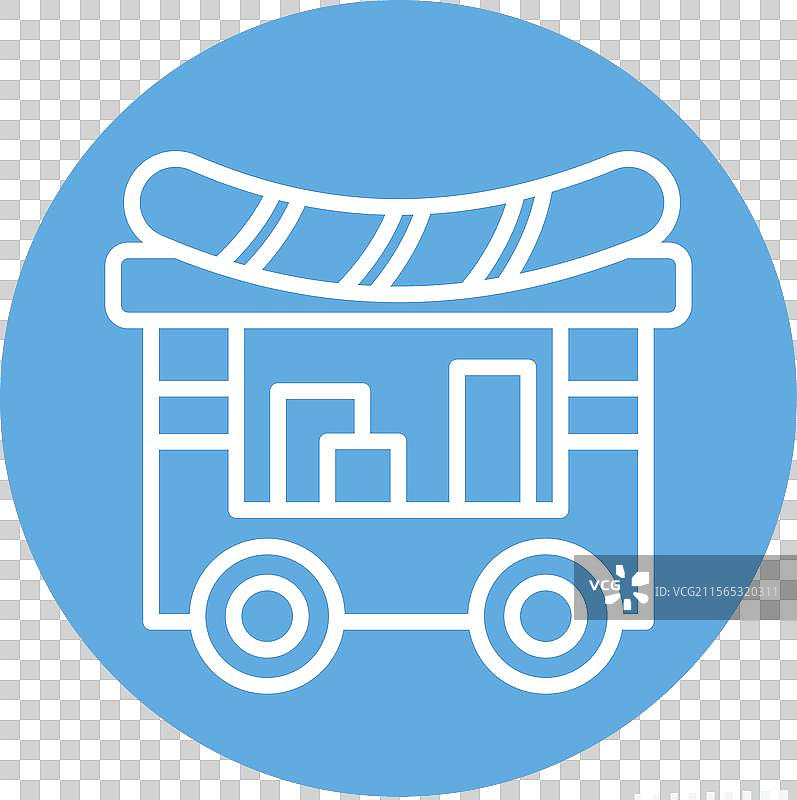 与城市标志相关的食品车图标，蓝色眼睛图片素材