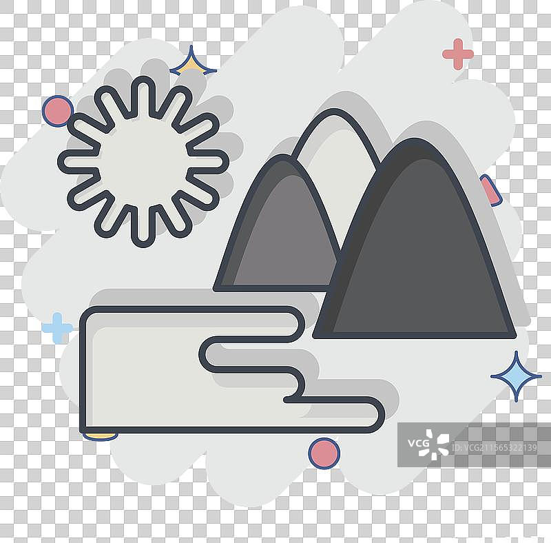 与城市符号相关的自然公园图标漫画图片素材