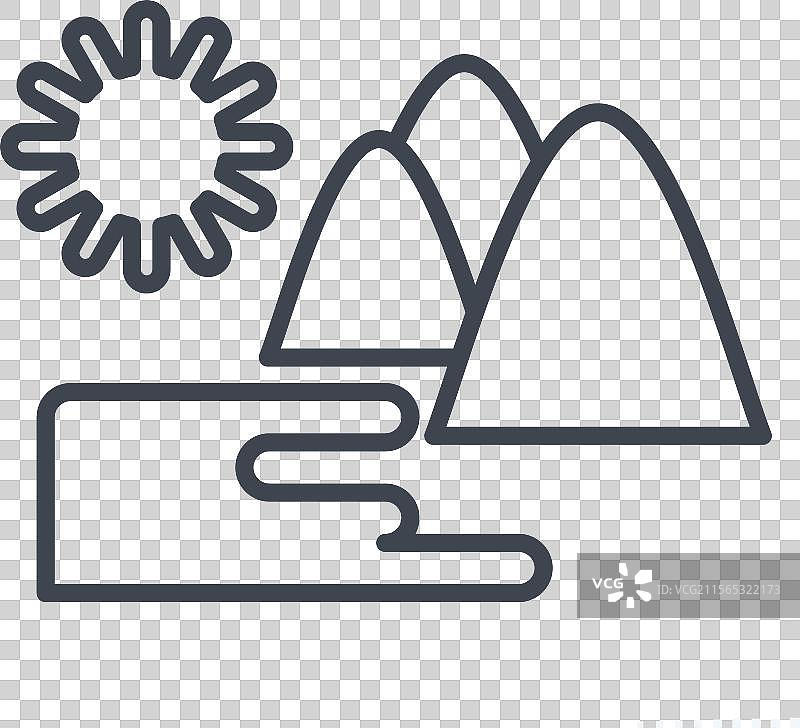 与城市符号相关的自然公园图标线条图片素材