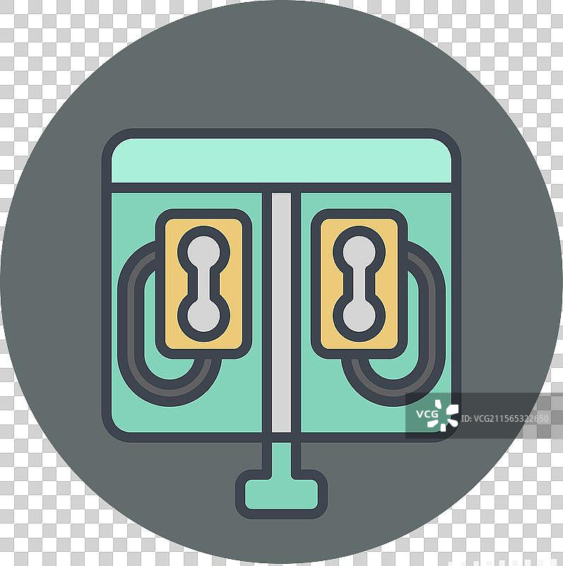 与城市符号颜色相关的电话亭图标图片素材