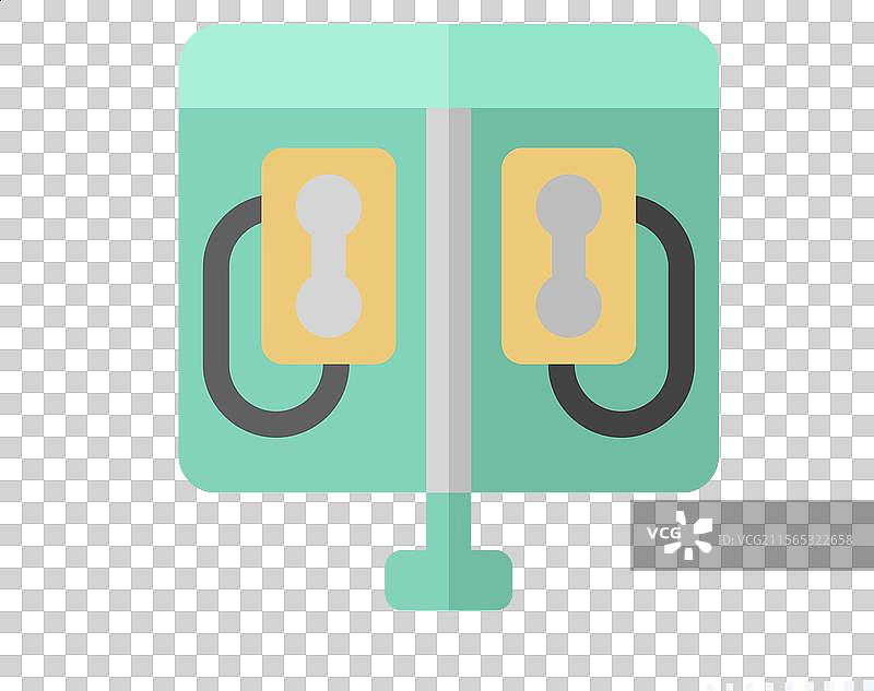 与城市符号相关的电话亭图标扁平设计图片素材