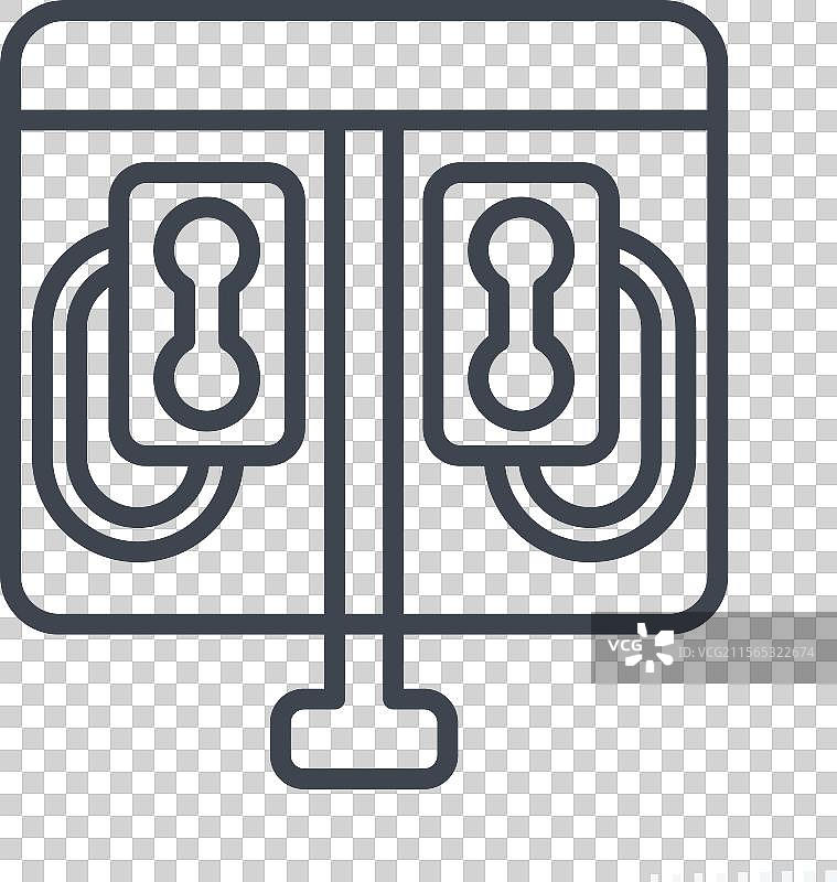 与城市符号相关的电话亭图标线条图片素材