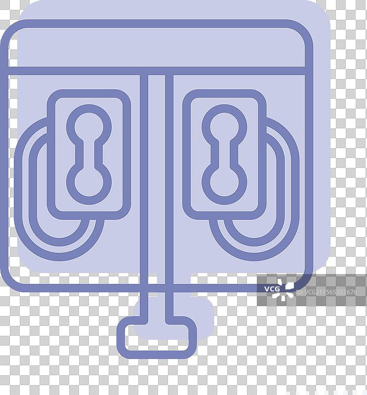 与城市符号相关的双色电话亭图标图片素材