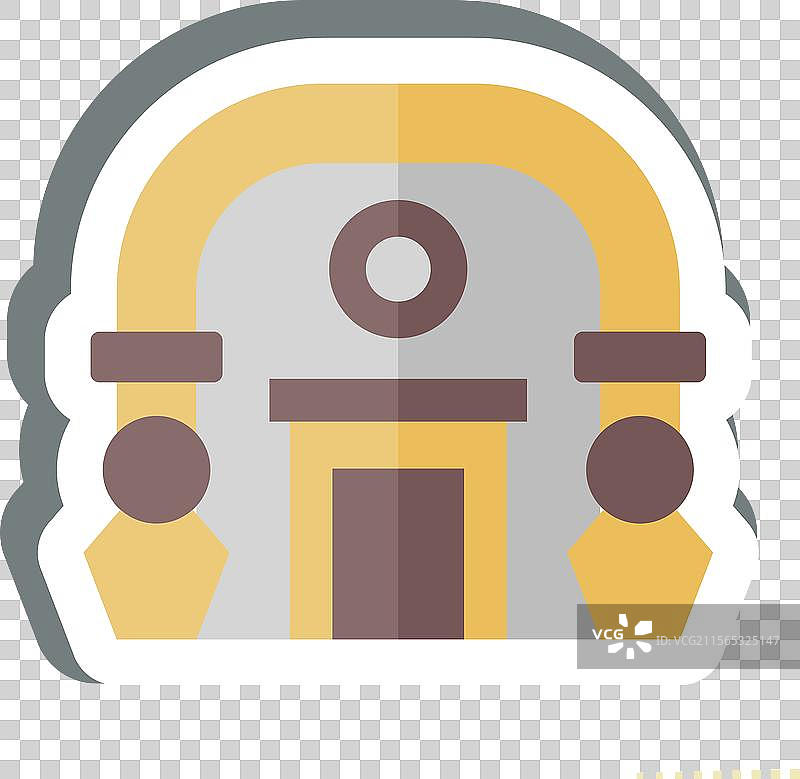 与城市象征相关的简单贴纸博物馆图片素材