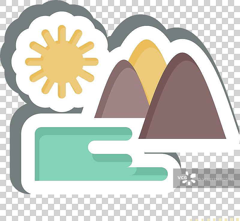 与城市象征相关的自然公园贴纸图片素材