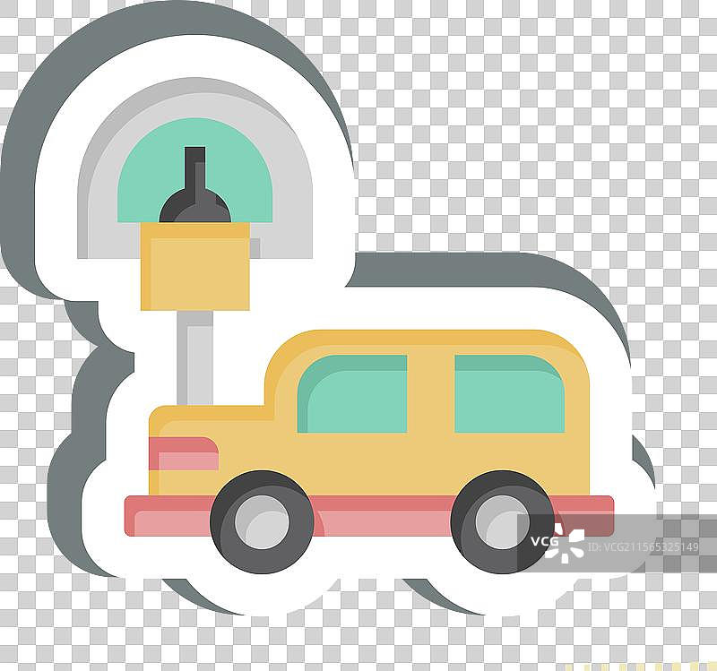 与城市标志相关的停车计时器贴纸图片素材