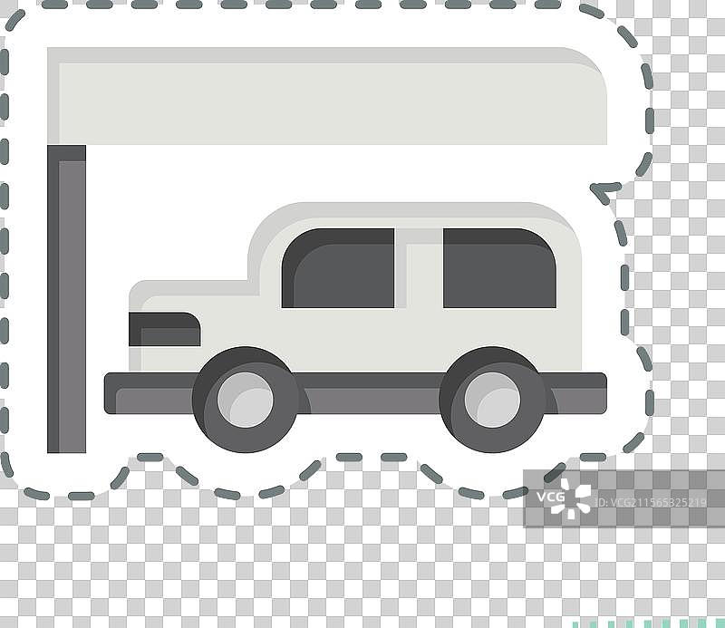 与城市标志相关的停车场贴纸线条剪切图图片素材