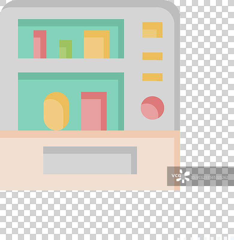 与城市符号相关的平面图标自动售货机图片素材