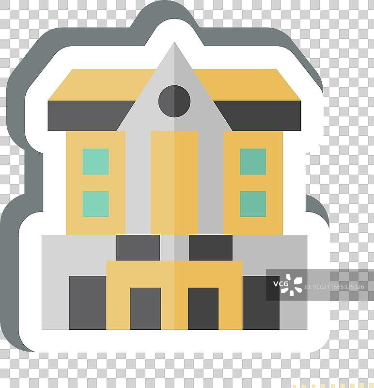 与城市象征相关的简单设计贴纸银行图片素材