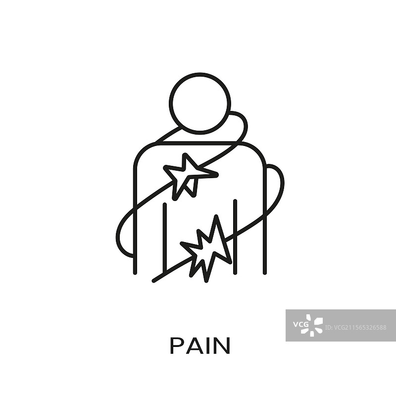 可编辑线条的疼痛图标图片素材