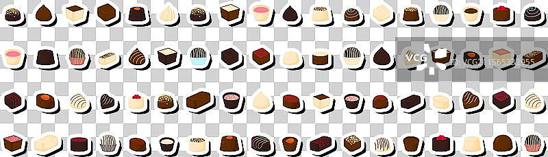 美丽的大型甜巧克力糖果套装图片素材